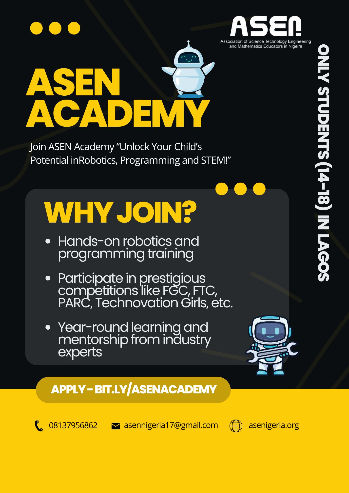 ASEN Academy Application Flyer